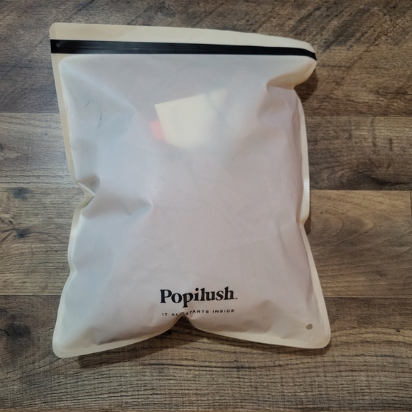 Popilush Red Shapewear Cocktail Shimmer Bodycon Side Slit Midi Dress Size Small - Picture 12 of 12